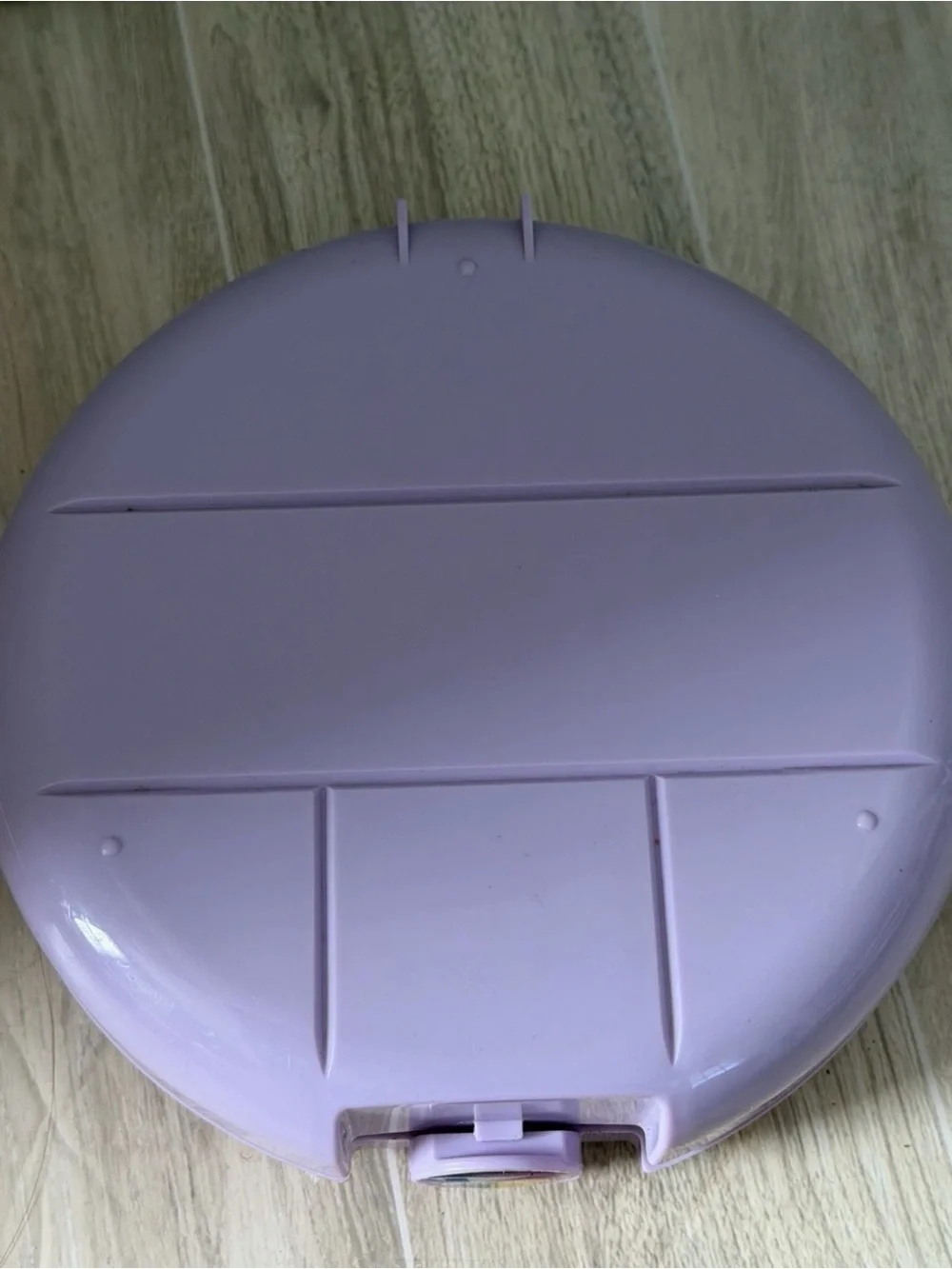 Caboodles Lavender Round Makeup Case with Colorful Logo